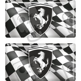 Ferrari gel Badges Autocollant 55mm x2