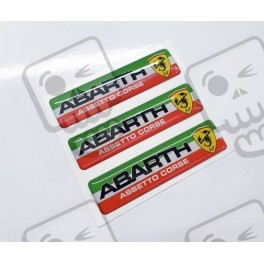 Abarth gel Badges Adesivi 55mm x3