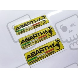 Abarth gel Badges decals 55mm x3