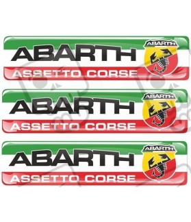 Abarth gel Badges Stickers decals 55mm x3 (Compatible Product)