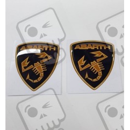 Abarth gel Badges decals 60mm x2