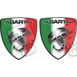 Lot De 500 Autocollants Abarth Pour Centres De Roues 45mm - Motif Scorpion Rouge Et Chrome
