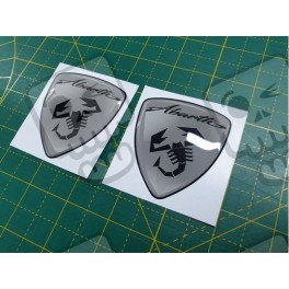 Abarth gel Badges Aufkleber 60mm x2