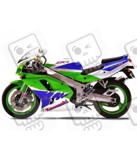 STICKERS KAWASAKI ZXR-750 YEAR 1993 GREEN WHITE BLUE