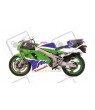 STICKERS KAWASAKI ZXR-750 YEAR 1993 VERSION US GREEN BLUE BLACK
