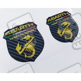 Fiat 500 / 595 Badge Domed Gel 70mm Stickers decals