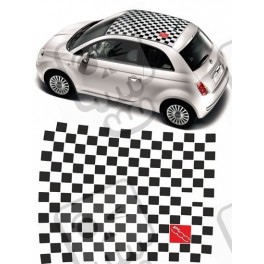 Fiat 500 Chequered Roof Decals STICKER