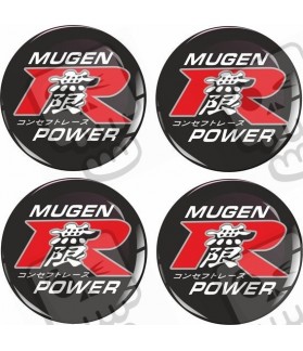 Mugen Type R Wheel centre Gel Badges Autocollant x4 (Produit compatible)