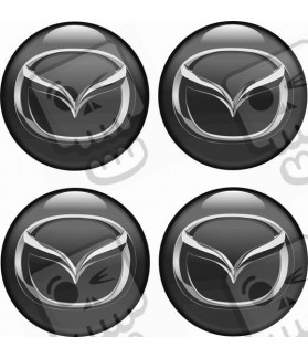 Mazda Wheel centre Gel Badges Stickers decals x4