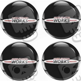 Mini JCW Wheel centre Gel Badges Autocollant x4