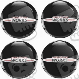 Mini JCW Wheel centre Gel Badges Badges adesivos x4