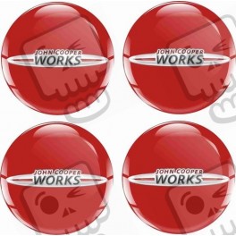 Mini JCW Wheel centre Gel Badges Adhesivos x4