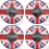 Mini Wheel centre Gel Badges Autocollant x4 (Produit compatible)