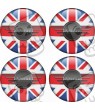 Mini Union Jack Wheel Centre Gel Badges Adesivi x4