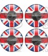 Mini Union Jack Wheel Centre Gel Badges Autocollant x4