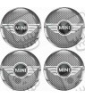 Mini Wheel centre Gel Badges adesivos x4