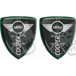 Mini Cooper Badges 70mm Stickers decals x2