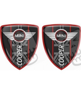 Mini Cooper Badges 70mm Stickers decals x2 (Compatible Product)