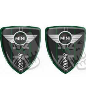 Mini Cooper S Badges 70mm Stickers decals x2 (Compatible Product)