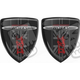 Mini JCW Badges 70mm 70mm Autocollant x2