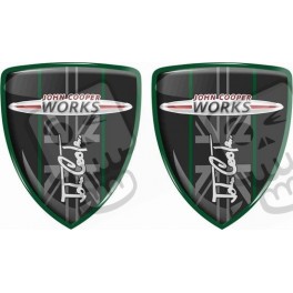 Mini JCW Badges 70mm Gel Badges decals x2