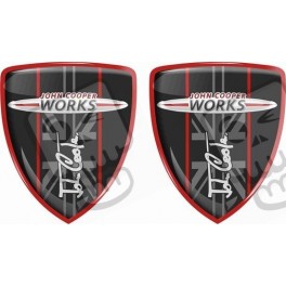 Mini JCW Badges 70mm 70mm adesivos x2