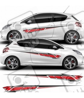 Peugeot 208 side stripes stickers (Compatible Product)