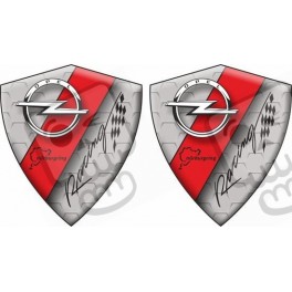 Opel Racing Wing / Panel Badges 80mm adesivos