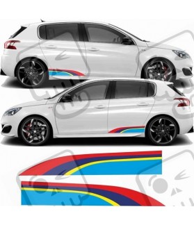 Peugeot 308 PTS Rallye rear Stripes stickers (Compatible Product)