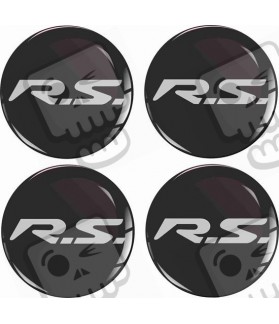 RENAULT RS Wheel centre Gel Badges Stickers decals x4 (Compatible Product)