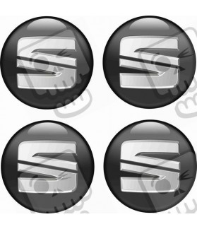 SEAT Wheel centre Gel Badges Stickers x4 (Compatible Product)