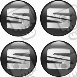 SEAT Wheel centre Gel Badges Stickers decals x4