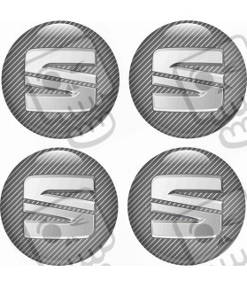 SEAT Wheel centre Gel Badges Stickers x4 (Compatible Product)