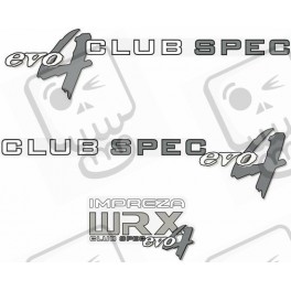Impreza WRX Club Spec Evo 4 DECALS