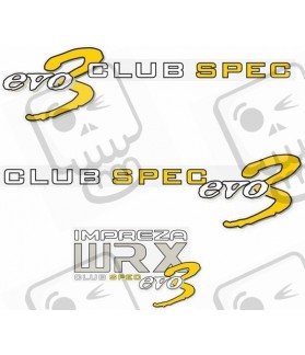 Impreza WRX Club Spec Evo 3 STICKERS (Compatible Product)