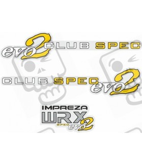 Impreza WRX Club Spec Evo 2 STICKERS (Compatible Product)