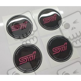 SUBARU Wheel centre Gel Badges Adhesivos x4