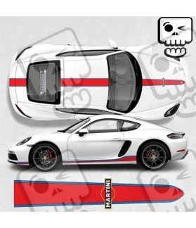 PORSCHE 718 Cayman / Boxster Martini over the top & side Stripes STICKERS (Compatible Product)