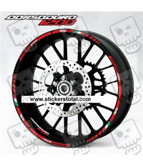Aprilia Dorsoduro 1200 wheel stickers decals rim stripes 12 pcs. Laminated