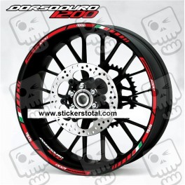 Aprilia Dorsoduro 1200 wheel stickers decals rim stripes 12 pcs. Laminated