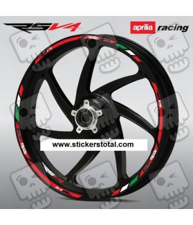 Aprilia RSV4 Wheel decals stickers rim stripes 12 pcs. RSV 4 Factory Laminated 