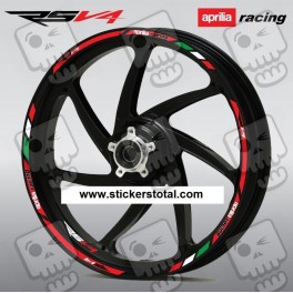 Aprilia RSV4 Wheel decals stickers rim stripes 12 pcs. RSV 4 Factory Laminated 