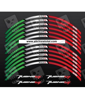 Aprilia Tuono V4 Tricolore Wheel decals stickers rim stripes 12 pcs. RSV 