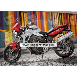 BMW F800R wheel decals stickers rim stripes Laminated f800 R Red Grey