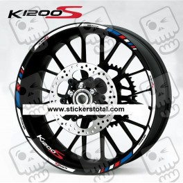 BMW K1200S wheel decals stickers rim stripes 12 pcs. Laminated K1200 S