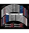 BMW K1200S wheel decals stickers rim stripes 12 pcs. Laminated K1200 S