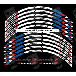 BMW S1000R wheel decals rim stripes 12 pcs. stickers Laminated S1000 R