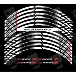 BMW S1000R wheel decals rim stripes 12 pcs. stickers Laminated S1000 R White