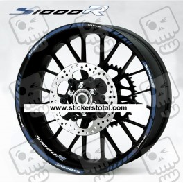 BMW S1000R wheel decals rim stripes 12 pcs. stickers Laminated S1000 R Blue