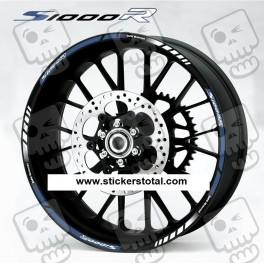 BMW S1000R wheel decals rim stripes 12 pcs. stickers Laminated S1000 R Blue